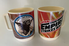Set 2 Vintage Star Wars The Empire Strikes Back Yoda Deka Mug 1980 Made in USA picture