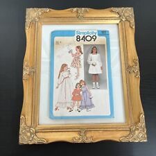 Vintage 1970s Simplicity 8409 Girls Boho Dress 2 Lengths Sewing Pattern 10 CUT picture