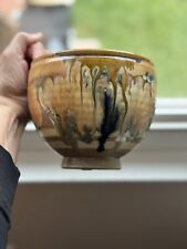 Studio Art Pottery vintage tea Bowl / Planter Signed Crystalline Glazed picture