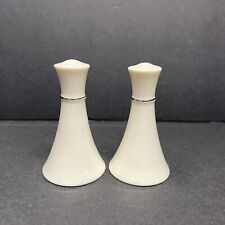 Vintage Lenox Ivory & Silver Accents Salt & Pepper Shaker USA Made - EUC picture