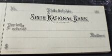Antique 1910 Sixth National Bank Of Philadelphia PA Check Book w/ Checks picture