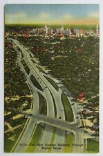 Texas Dallas New Express Highway Postcard Vintage 1949 Linen picture