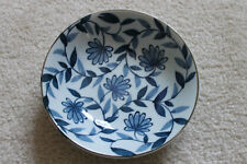 Japanese/Chinese Vintage / antique  blue & white porcelain low bowl -- 6-1/2
