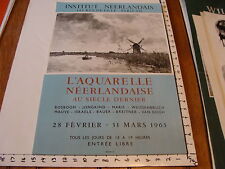 Vintage Art Poster: 1963 L'AQUARELLE NEERLANDAISE au siecle dernier SHOW POSTER picture