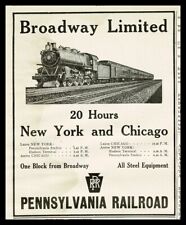 1912 Pennsylvania Railroad Broadway Limited Train Original Magazine Ad picture