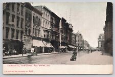 Fort Wayne IN Indiana Calhoun Street from Berry Vintage Antique Postcard 1908 picture