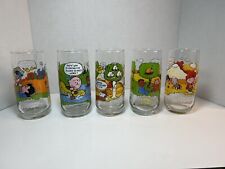 Mcdonalds Peanuts Camp Snoopy Collection Vintage Glasses Set of 5- picture