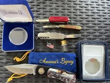 Estate JUNK DRAWER Knives, Coin Cases, Capsule, Pocket Knives, Pin picture