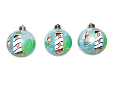 SET OF 3 Hand Painted Nautical- Lighthouse Christmas Ornaments Hand Painted #D picture