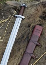 Hand Forged Carbon Steel Viking Sword Sharp Battle Ready Medieval Sword+Scabbard picture