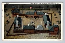 Chicago IL-Illinois, Aerial Fort Dearborn, World's Fair, c1932 Vintage Postcard picture