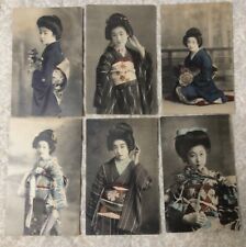 ORIGINAL JAPANESE GEISHA c1901-07 Postcards RPPC Kimono Color Undivided Unposted picture