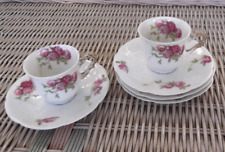 2 Demitasse Cups with 4 Saucers - CA Charles Ahrenfeldt Limoges - Roses picture