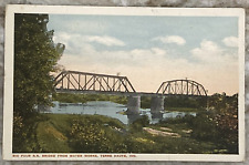 Big Four R.R. Bridge from Water Works Terre Haute Indiana WB Postcard 4171 picture