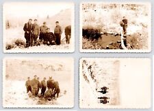 c1930s Hunters~Deer Season~Hunting Trip~Snowy Mountain Scenery~4 VTG Photographs picture