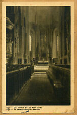 Latvia 1940's Riga St. Peter's Church Interior Postcard Used in 1948 picture
