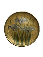 Vintage Irises Brass Plate Plaque Enamel Decorative Van Gogh picture