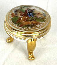 Vintage Limoges France Porcelain Footed Trinket Box picture