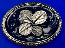 Lucky Four Leaf Clover Shamrock St Patricks Day Faithful Accessories Belt Buckle picture