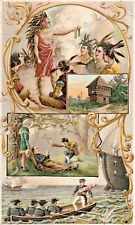 1880s MICHIGAN PICTORIAL HISTORY ADVERTISING TRADE CARD Arbuckle Bros. Coffee picture