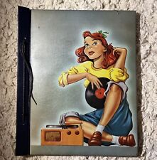 Vintage 1946 Terrific Teen Scrapbook Album Girl Record Player Camper Rally picture