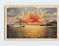 Postcard When The Golden Gate Is Golden San Francisco California USA picture