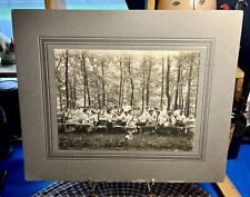 Antique Outdoor Picnic Gathering Cabinet Card Photo Ladies Men Wine Food Laughs picture