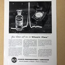 1949 RCA Atomic Time  Ammonia Radio Waves Clock Futuristic Vintage Print Ad picture