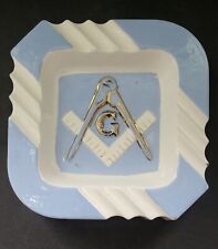 Vintage Masonic Freemason Ceramic Ash Tray Cigar Rare MCM Man Cave Decor Collect picture