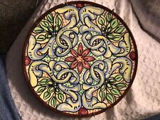 Vintage Hand Painted Pintado A Mano Ceramic Wall Hanging Plate picture