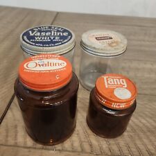 Lot Vintage Blue Seal Vaseline Ovaltine Instant Tang Armour Cottage Cheese Jars picture