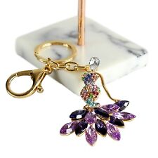 Bling Mermaid Dress Lady Elegant Crystal Keychain Purse Bag Charm Sparkly picture