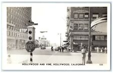 c1930 Hollywood & Vine Street View Hollywood California CA RPPC Photo Postcard picture