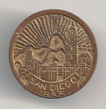 Vintage 1935 San Diego Skyline Metal Coin for Jewelery ~ California Tower picture