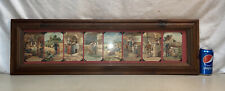 Vtg 1900’s Victorian Post Cards Jesus OUR FATHER PRAYER COMPLETE SET 8pc Framed picture