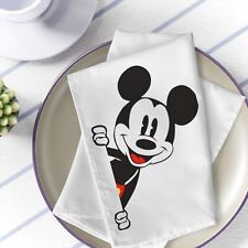  Mickey Mouse Cloth Dinner Napkin set of 4 Black Logo Mickey Mouse Gift picture