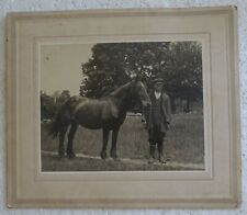 large circa 1920's photograph of a guy and a horse picture