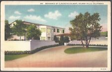RESIDENCE OF CLAUDETTE COLBERT Postcard Holmby Hills, California picture
