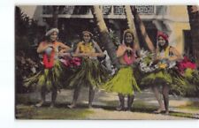 Hula Dancers Royal Hawaiian Hotel~Sunny Scenes H-160 Hawaii Postcard Tinted -H6 picture