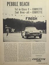 '56 Chevy Corvette Pebble Beach Car Race Mancave Garage Vintage Print Ad 1956 picture