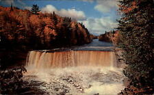 Michigan golden Upper Tahquamenon Falls ~ 1950-60s postcard  ~ s0111 picture