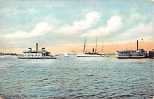 c.1910 Boats in Harbor Jacksonville FL post card picture