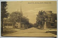 Elkhart IN Second Street Looking North Old 1911 Indiana Postcard picture