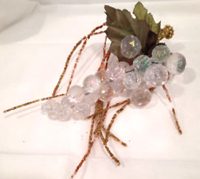 Vintage Acrylic Grape Cluster Seed Bead Stem Faceted Shiny Sparkle AB MCM picture