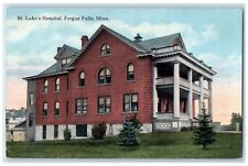 1917 St. Luke's Hospital Exterior Fergus Falls Minnesota MN Bloom Bros Postcard picture