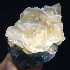 230g Natural Bicolor Fluorite Yellow Calcite Flower picture