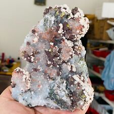 780g Large Natural Rare Red Quartz Crystal Cluster And Pyrite Mineral Specimen picture