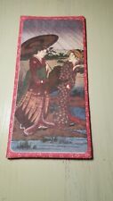 VINTAGE JAPANESE RICE PAPER “WAGAMI” WALLET CHECKBOOK COVER AND NOTEPAD GEISHA picture