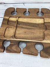 Napa Style Wood Cheese Cracker And Wine 6 Glasses Tray 2006 picture