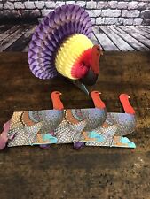Vintage 80s Thanksgiving Amscan Crepe Turkey Decoration Lot Of 4 picture